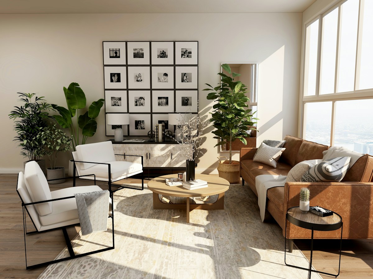 Bright contemporary living space